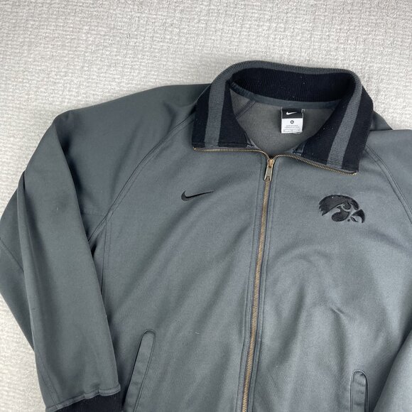 Iowa Hawkeyes x Nike Mens XL Grey & Black Football Full Zip Fleece Jacket (Read) - Picture 3 of 16